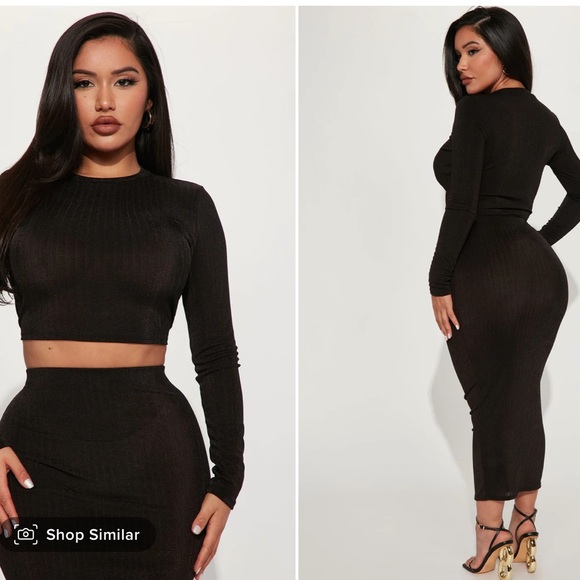 Vivian Slink Skirt Set - Black - Picture 3 of 3